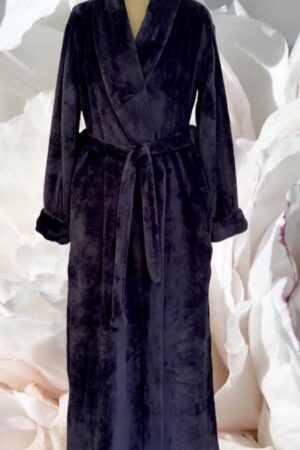 lingerie and leisure fleece winter dressing gown navy