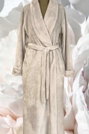lingerie and leisure fleece winter dressing gown silver grey