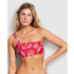 Seafolly one shoulder bikini with hipster pant chilli red 02