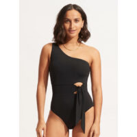 seafolly collective tie waist maillot black 01