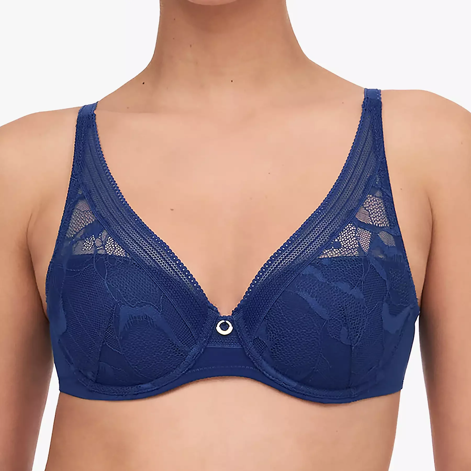 Chantelle True Lace Full Cup Covering Underwire Bra- Milk (Style: 11M10)