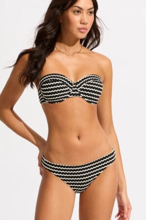 Seafolly Mesh Effect Bustier Bikini With Hepister - Black 4